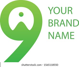 Number 9 Logo Vector Design