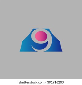 Number 9 logo. Vector logotype design.
