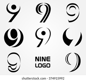 Logotipo número 9.Diseño del logotipo vector.