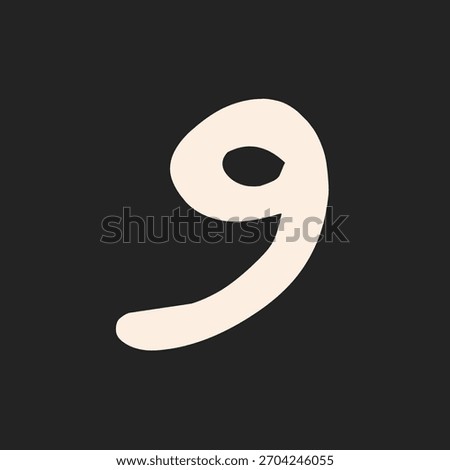 Number 9 in minimalist flat style for countdown visuals. Perfect for intros, timers, event openers, and digital motion graphics.