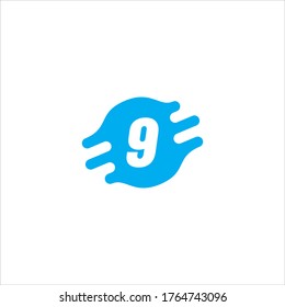 NUMBER 9 WITH MODERN BACKGROUND LOGO DESIGN
