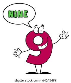 Number 9 Nine Guy With Speech Bubble