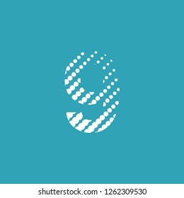 number 9 nine icon with transformation effect on light blue background vector editable