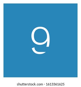 number 9 nine icon without serifs in white