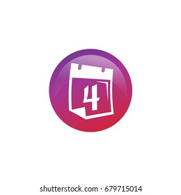 number 9 on calendar within a circle, icon design, isolated on white background. 