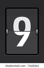 number  9 on a mechanical timetable