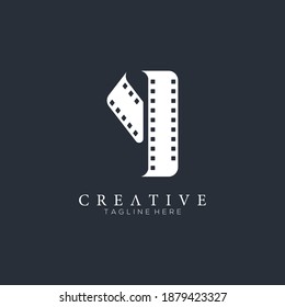 Number 9 on white with the logo design of Film strip.