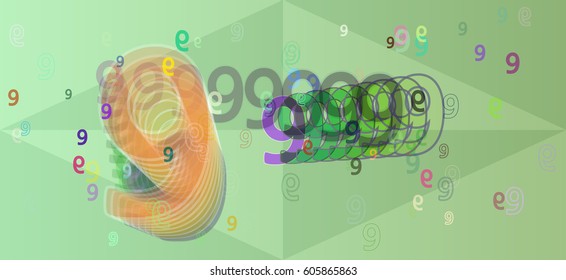 Number 9 pattern design