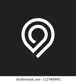 number 9 pin location symbol logo vector