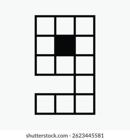 number 9 pixel art icon vector illustration.