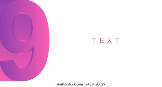 number 9 purple gradient design vector banner background template