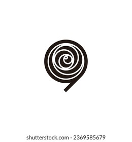 Number 9 rose geometric symbol  simple logo vector