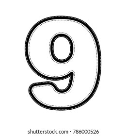 Number 9 sign design template element. Vector. Flat style black icon on white.