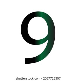 NUMBER 9 SIMPLE CLIP ART GRADIENT COLOUR VECTOR ILLUSTRATION
