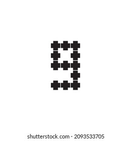 Nummer 9 einfache Symbol-Logo-Vektorgrafiken