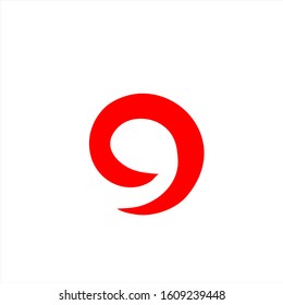 number 9 simple vector art