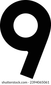 Number 9 single vector line icon