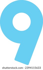 Number 9 single vector line icon