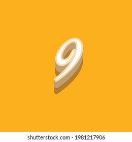 vector de diseño de efecto de texto número 9, se puede utilizar para Logo.