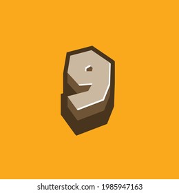 number 9 text effect design vector, Can be used for Logo.