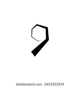 number 9 tree branch simple vector logo symbol