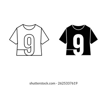 number 9 tshirt apparel symbol icon design vector isolated transparent background