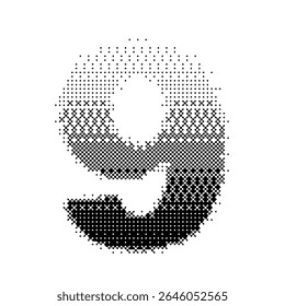 Number 9 vector with gradation bitmap effect