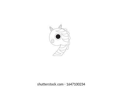 Number 9 Vector Icon Outline Illustration