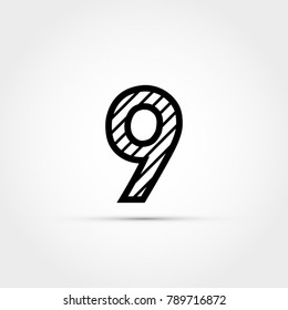 Number 9 vector illustration