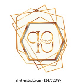 number 90 for anniversary celebration card icon