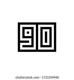 Diseño de iconos número 90 con fondo en blanco y negro. Ilustración vectorial.