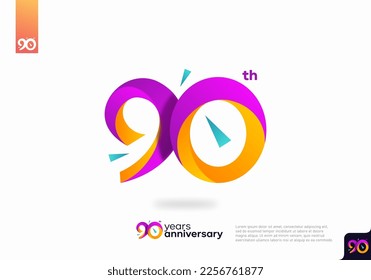 Number 90 logo icon design, 90th birthday logo number, anniversary 90
