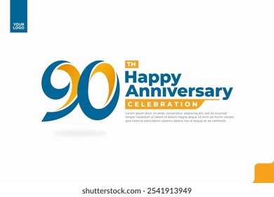 Number 90 logo icon design, 90th birthday logo number, anniversary 90