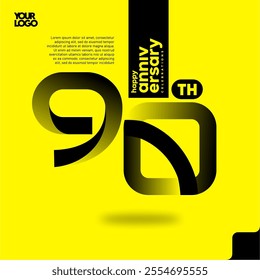 Number 90 logo icon design, 90th anniversary logotype