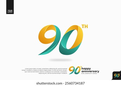 Number 90 logo icon design, 90th birthday logo number, anniversary 90