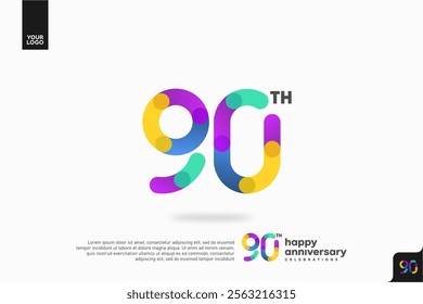 Number 90 logo icon design, 90th birthday logo number, anniversary 90