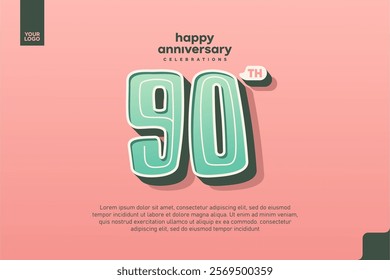 Number 90 logo icon design, 90th birthday logo number, anniversary 90