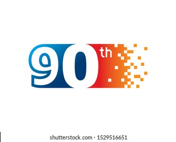 Number 90 logo or symbol template design