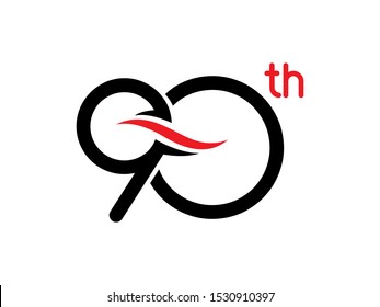 Number 90 logo or symbol template design