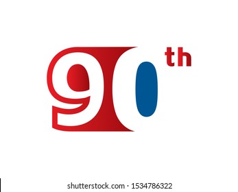 Number 90 logo or symbol template design