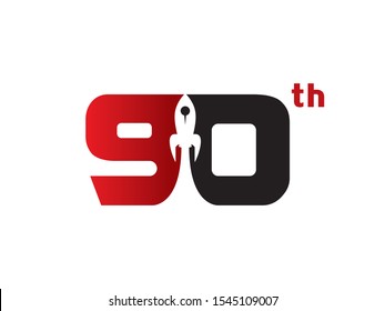 Number 90 logo or symbol template design
