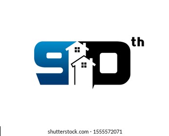 Number 90 logo or symbol template design