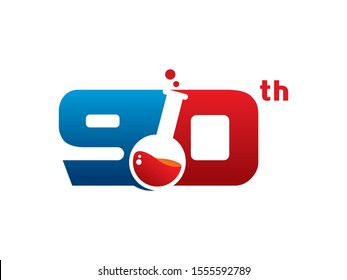 Number 90 logo or symbol template design