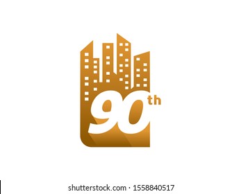 Number 90 logo or symbol template design
