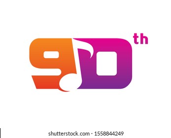 Number 90 logo or symbol template design