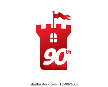 Number 90 logo or symbol template design