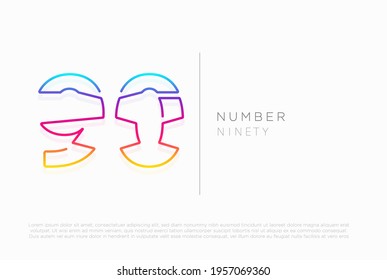 Number 90 ninety logo icon design, vector template