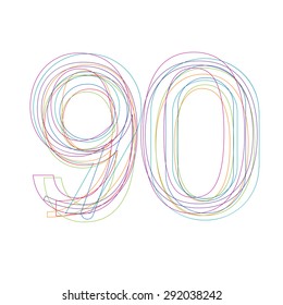 number 90 in outline