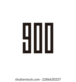 Number 900, square rectangles geometric symbol simple logo vector
