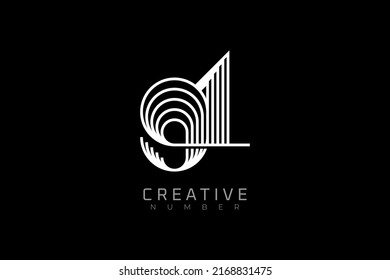 Number 91 Logo, modern and creative number 91 multi line style, usable for brand, anniversary and business logos, flat design logo template, vector illustration